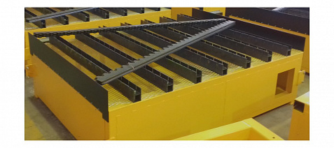 TABLE WITH CONTROLLED SECTIONAL AIR EXTRACTION SYSTEM (OPERATIONAL AREA 1500X6000 MM)